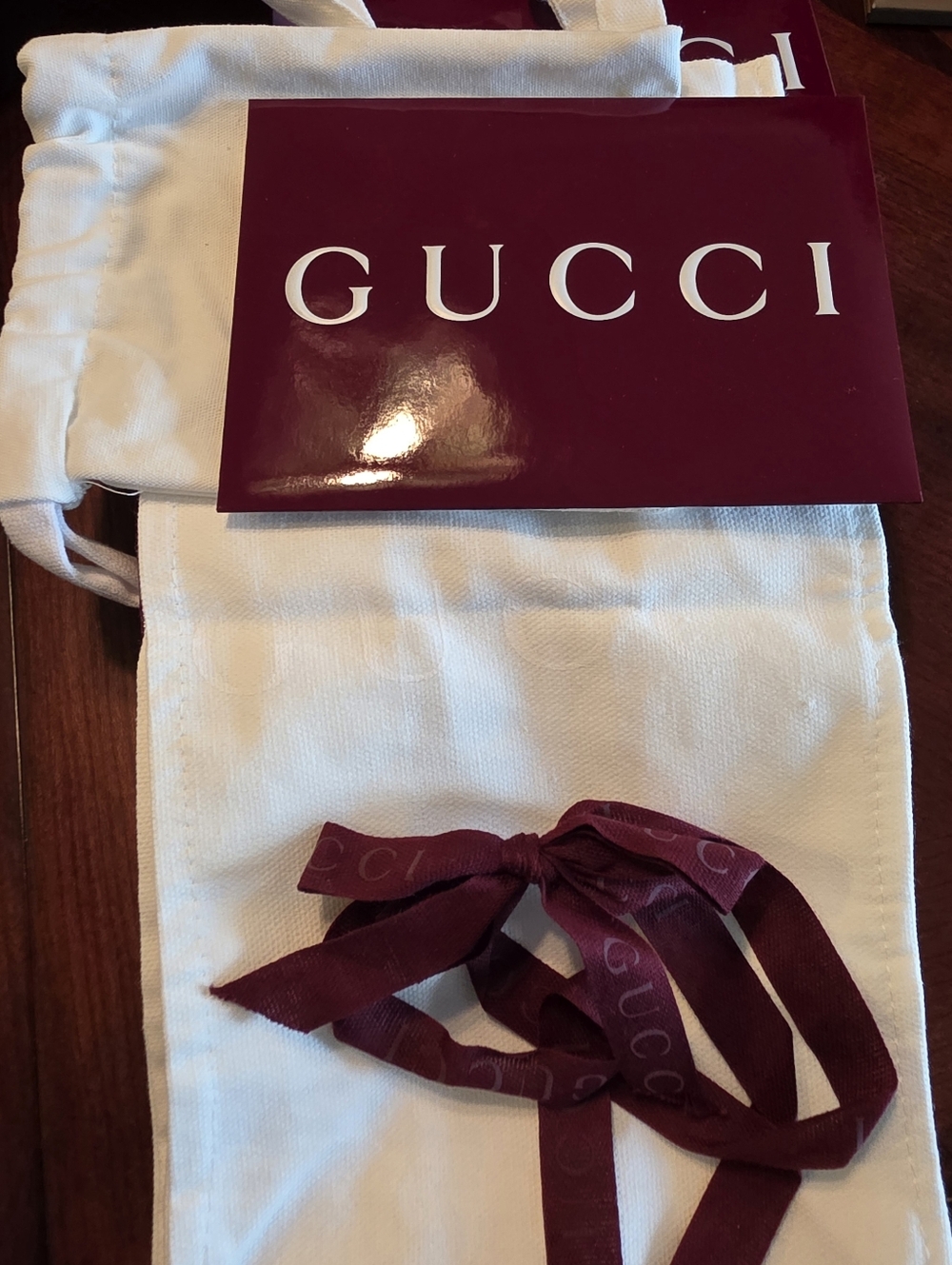 2025 GUCCI Box 2 Dust Bags, Ribbon Paperwork Shown